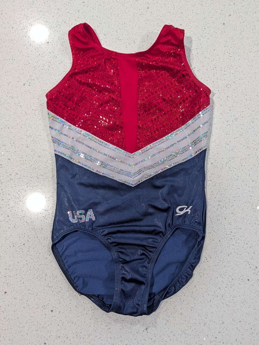 OFFICIAL TEAM USA Competition GK Elite Gymnastics Leotard Medium OLYMPIC REPLICA